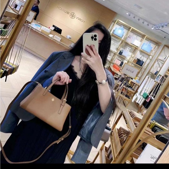 Tory Burch Emerson Saffiano Leather Mini Tote Crossbody Shoulder Bag - Picture 2 of 2